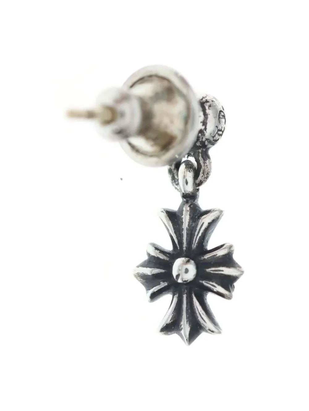 Chrome Hearts Tny CH Pls Tiny CH Plus Drop Earrings Silver